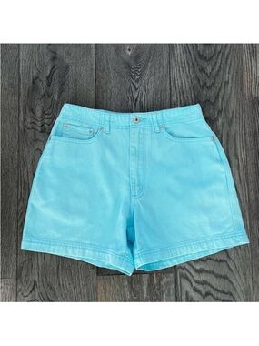 L.A. BLUES Vintage Aqua Blue High Rise Denim Jean Shorts 27”